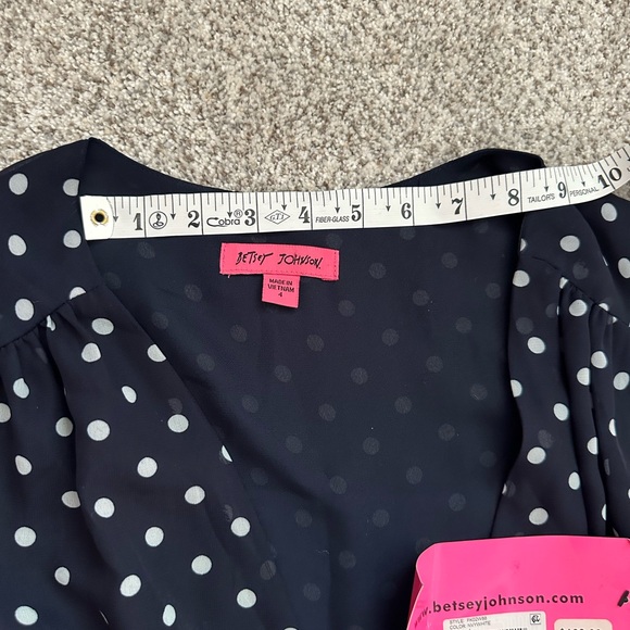 Vintage-Inspired Polka Dot Chiffon Midi Dress | Feminine Romantic Style | Sz 4 - Picture 6 of 14